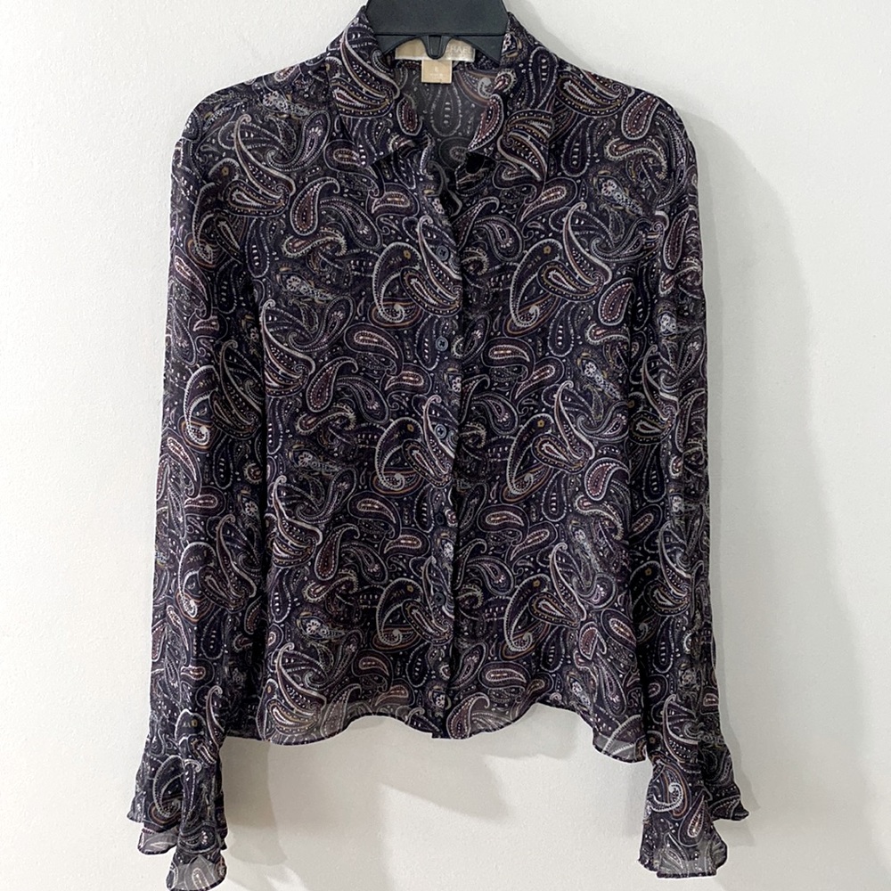 Michael Kors 100% Silk Blouse paisley 6